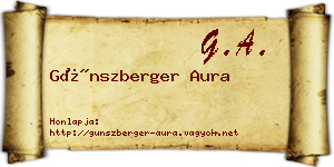 Günszberger Aura névjegykártya
